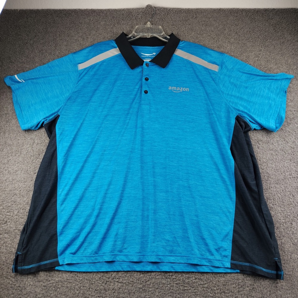 Amazon Polo Mens 3XL High Heat Short Sleeve Blue Dri Fit Luly Yang EUC